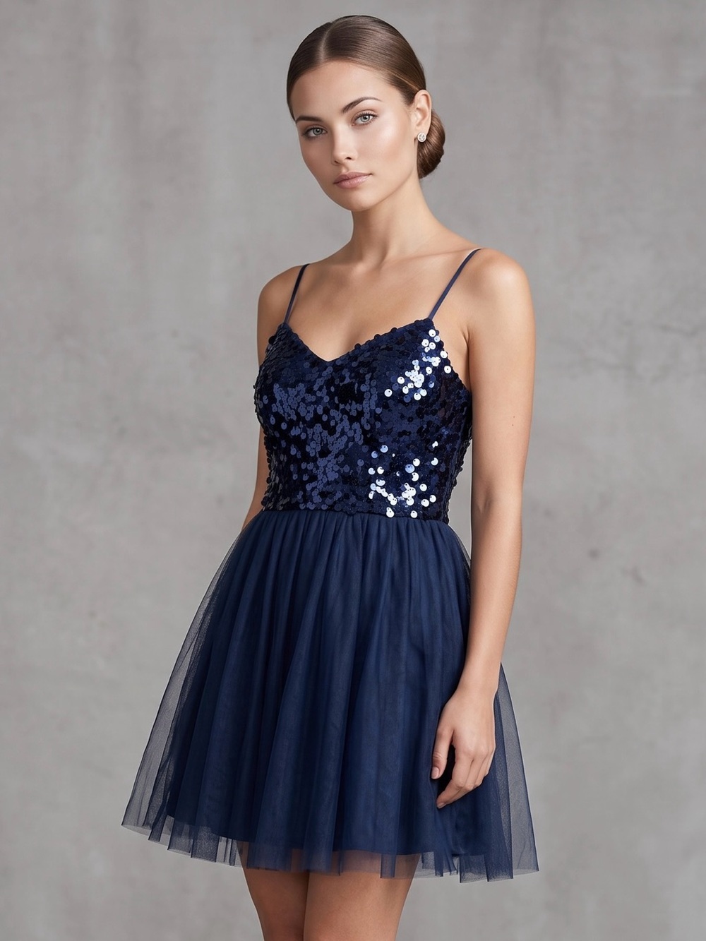 🌻NEW w/tags City Studios Juniors' Embellished Mesh Fit & Flare Dress Size 7/8